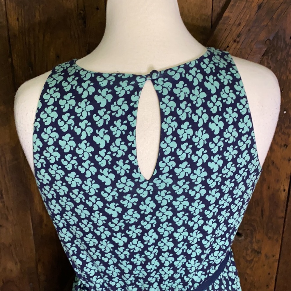 Loft petite MP blue dress with green design - Picture 6 of 8
